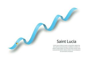 Waving ribbon or banner with flag of Saint Lucia vector