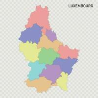 aislado de colores mapa de Luxemburgo vector