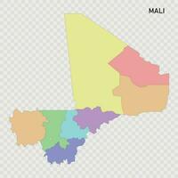 Isolated colored map of Mali vector