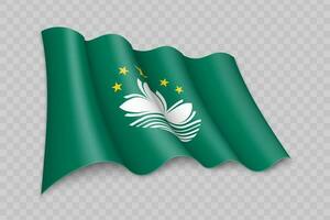 3D Realistic waving Flag of Macau vector