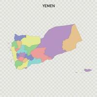 aislado de colores mapa de Yemen vector