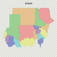 Isolated colored map of Sudan vector