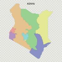 Isolated colored map of Kenya vector