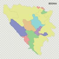 Isolated colored map of Bosnia vector