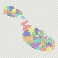 aislado de colores mapa de Malta vector