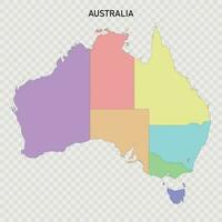 aislado de colores mapa de Australia con fronteras vector