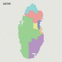 Isolated colored map of Qatar vector