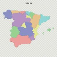 Isolated colored map of Spain vector