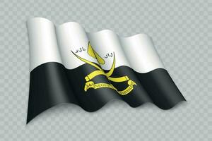 3d realista ondulación bandera de pahang es un estado de Malasia vector