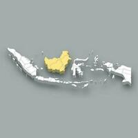 Kalimantan región ubicación dentro Indonesia mapa vector