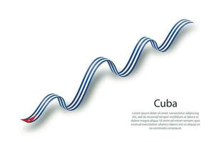 Waving ribbon or banner with flag of Cuba vector