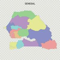 aislado de colores mapa de Senegal vector