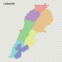 Isolated colored map of Lebanon vector