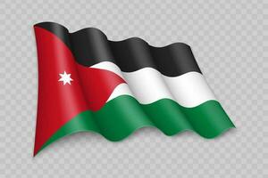 3D Realistic waving Flag of Jordan vector