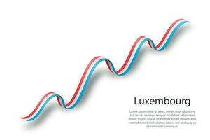 Waving ribbon or banner with flag of Luxembourg vector