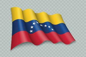 3D Realistic waving Flag of Venezuela vector