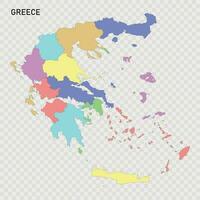 Isolated colored map of Greece vector