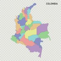 Isolated colored map of Colombia with borders vector