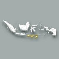 Nusa Tenggara region location within Indonesia map vector