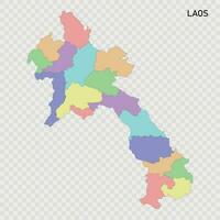 aislado de colores mapa de Laos vector
