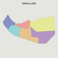 aislado de colores mapa de Somalilandia vector