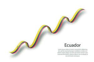 Waving ribbon or banner with flag of Ecuador vector