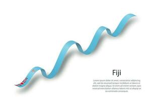 cinta ondeante o pancarta con la bandera de fiyi vector