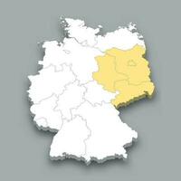 Eastern region location within Germany map vector