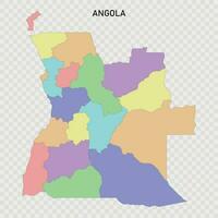 aislado de colores mapa de angola vector