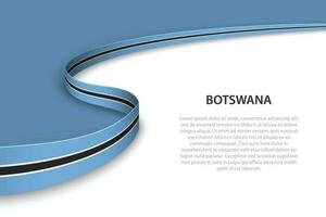 Wave flag of Botswana with copyspace background. Banner or ribbon vector