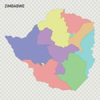 aislado de colores mapa de Zimbabue vector