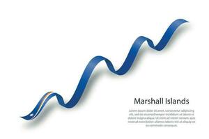 cinta ondeante o pancarta con la bandera de las islas marshall vector