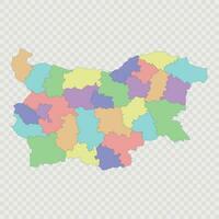 aislado de colores mapa de Bulgaria vector