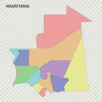 Isolated colored map of Mauritania vector