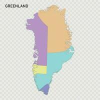 aislado de colores mapa de Groenlandia vector