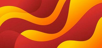 Abstract red and yellow wave background vector