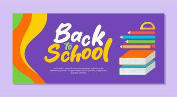 Back to school banner template design vector illustrations