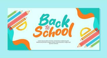 Back to school banner template design vector illustrations