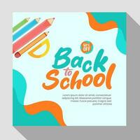 Back to school social media template design vector