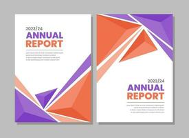 Flat geometric annual report business cover collection vector