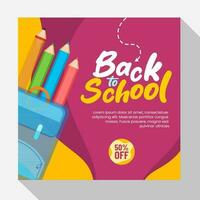 Back to school social media template design vector