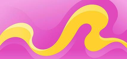 Abstract pink and yellow wave background vector