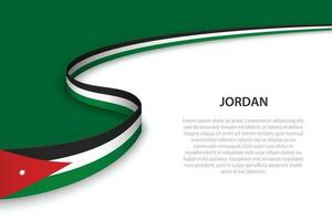 Wave flag of Jordan with copyspace background vector