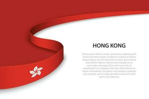 Wave flag of Hong Kong with copyspace background vector