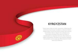 Wave flag of Kyrgyzstan with copyspace background vector