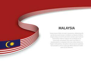 Wave flag of Malaysia with copyspace background vector