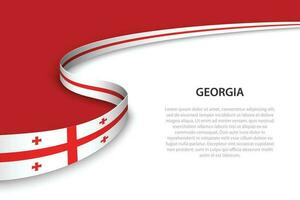 Wave flag of Georgia with copyspace background vector