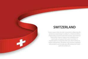 Wave flag of Switzerland with copyspace background vector