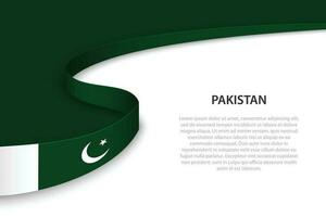 Wave flag of Pakistan with copyspace background vector