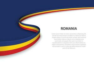 ola bandera de Rumania con copyspace antecedentes vector